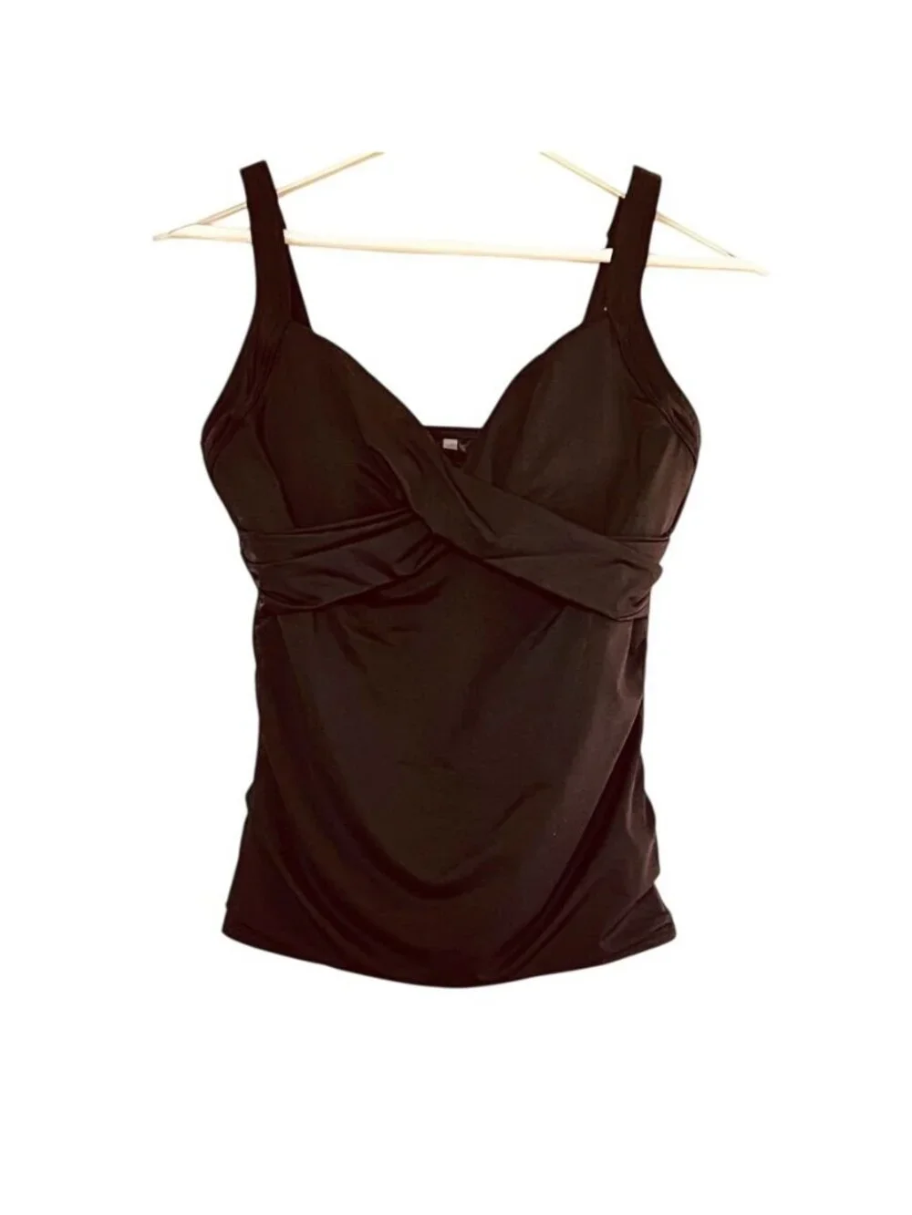 Lands End Womens Sz 8P Sweetheart Wrap Underwire Tankini Top
